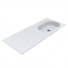 Умивальник Miraggio Lake 1250 R miramarble, білий глянцевий (8815193)