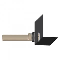 Покрівельна воронка Hutterer&Lechner DN75 горизонтальний випуск з бітумною мембраною та з’єднувальною трубою з ПП (HL68H.0/75) Токмак