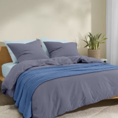 Плед покрывало COSAS Cloud Waffle Weave 240х260 см Голубой Вознесенск