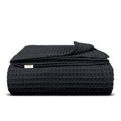 Плед покрывало вафельное COSAS Black Greek Waffle 230х240 см Черный Киев
