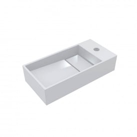 Умивальник Miraggio Toni 450 L, miramarble, білий глянцевий