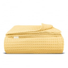Плед покрывало вафельное COSAS Summer Greek Waffle 110х140 см Желтый