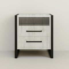 Тумба для прихожей Tobi Sho Фрейм ЛТ-7 в стиле Лофт с двумя ящиками, 460х350х600 мм Дуб крафт белый Київ