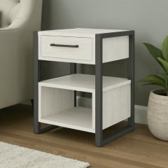 Тумба для прихожей Tobi Sho Степь ЛТ-8 в стиле Лофт с ящиком, 460х350х600 мм Дуб крафт белый Київ