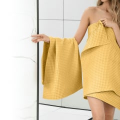 Полотенце вафельное COSAS Summer Greek Waffle 115x100 см Желтый Ясногородка
