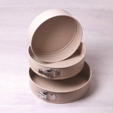 Набор разъемных форм Kamille 3 шт d-24/26/28 см с антипригарным покрытием мрамор бежевый KM-6031