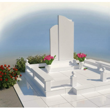 Елітний меморіал (пам'ятник) з білого каменю для чоловіка №3