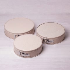 Набор разъемных форм Kamille 3 шт d-24/26/28 см с антипригарным покрытием мрамор бежевый KM-6031 Славута