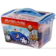 Конструктор дитячий Magplayer MPT-64 магнітний набір Різнокольоровий 64 елементи (2559021720)