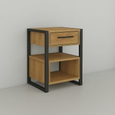 Тумба для передпокою Tobi Sho Степ ЛТ-8 у стилі Лофт з шухлядою, 460х350х600 мм Дуб аппалачі