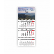 Квартальний настінний календар Vivay 2026 Україна 30x65 см Різнокольоровий (hub_7xgy01)