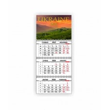Квартальный настенный календарь Vivay 2026 Украина 30x65 см Разноцветный (hub_zp8xxk)