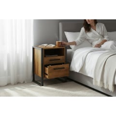 Тумба для передпокою Tobi Sho Фрейм ЛТ-7 у стилі Лофт з двома шухлядами, 460х350х600 мм Фаєрвуд Кам'янка-Дніпровська