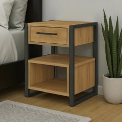 Тумба для передпокою Tobi Sho Степ ЛТ-8 у стилі Лофт з шухлядою, 460х350х600 мм Дуб аппалачі Камінь-Каширський