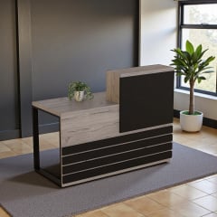 Стійка адміністратора Tobi Sho Ресепшн/5 лівостороння для офісу, салону, 1200х636х1090 Хортиця/Чорний Київ