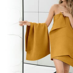 Рушник вафельний COSAS Curcuma Greek Waffle 115x200 см Золотистий Київ