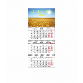 Квартальный настенный календарь Vivay 2026 Украина 30x65 см Разноцветный (hub_cczux3)