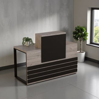 Стійка адміністратора Tobi Sho Ресепшн/5 центральна для офісу, салону, 1600х636х1090 Хортиця/Чорний