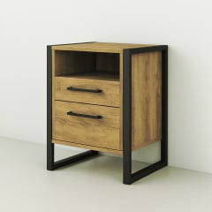 Тумба для передпокою Tobi Sho Фрейм ЛТ-7 у стилі Лофт з двома шухлядами, 460х350х600 мм Дуб аппалачі Первомайськ