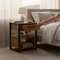 Тумба для передпокою Tobi Sho Степ ЛТ-8 у стилі Лофт з шухлядою, 460х350х600 мм Файєрвуд Київ