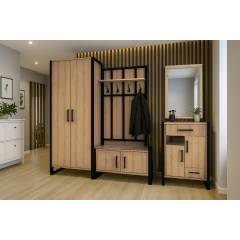 Тумба для передпокою Tobi Sho Норд ЛТ-11 у стилі Лофт з шухлядами і дверцятами, 660х350х900 мм Дуб аппалачі Новояворівськ