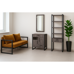 Тумба для передпокою Tobi Sho Формікс ЛТ-12 у стилі Лофт з шухлядами і дверцятами, 860х350х900 мм Хортиця Київ