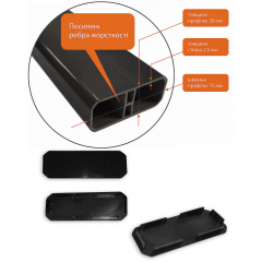 Лавка садовая Tobi Sho Классик без спинки для дачи, парка ПВХ профиль, 1503х450х650 мм Графитово-черный Київ