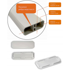 Лавка с ПВХ профиля Tobi Sho Модерн без спинки для парка, сада, сквера, 1514х598х415 мм Бело-черный Київ