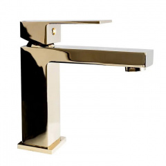 Змішувач для умивальника Rea Fenix золотий низький (REA-B6395) Каменец-Подольский