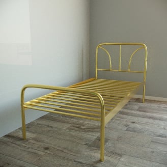 Кровать Tobi Sho RELAX-1 односпальная металлическая для дачи, гостиниц 200X80 Золотой