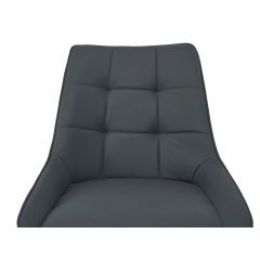 Стілець обідній зі спинкою Мілано М-75 для кухні, їдальні, кафе зі штучної шкіри Сірий/чорний 890х510х605 мм Київ