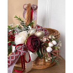 Пасхальная корзина “украинская вишиванка”, 35 см Коростень