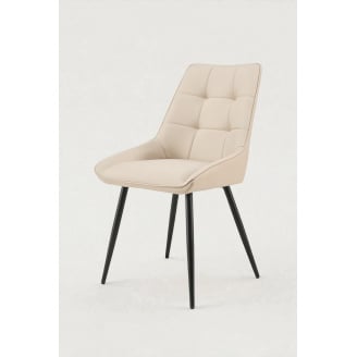 Стілець обідній зі спинкою Мілано М-75 для кухні, їдальні, кафе зі штучної шкіри Капучино/чорний 890х510х605 мм