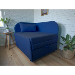 Крісло-ліжко дитяче Tobi Sho Діксі м'яке розкладне лівостороннє велюр Fiore Navy, 950х750х700 мм Київ