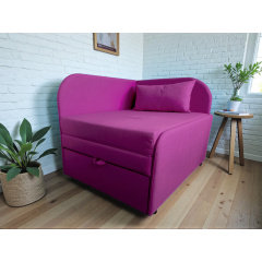 Крісло-ліжко дитяче Tobi Sho Діксі м'яке розкладне правостороннє велюр Fiore Fuchsia, 950х750х700 мм Київ