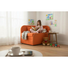 Крісло-ліжко дитяче Tobi Sho Діксі м'яке розкладне правостороннє велюр Fiore Terra, 950х750х700 мм Київ