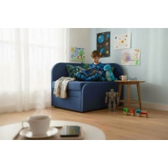 Крісло-ліжко дитяче Tobi Sho Діксі м'яке розкладне правостороннє велюр Fiore Navy, 950х750х700 мм Київ
