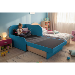 Крісло-ліжко дитяче Tobi Sho Діксі м'яке розкладне лівостороннє велюр Fiore Atlantic, 950х750х700 мм Київ