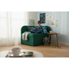Крісло-ліжко дитяче Tobi Sho Діксі м'яке розкладне правостороннє велюр Fiore Emerald, 950х750х700 мм Київ
