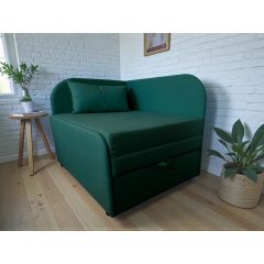 Крісло-ліжко дитяче Tobi Sho Діксі м'яке розкладне лівостороннє велюр Fiore Emerald, 950х750х700 мм Київ