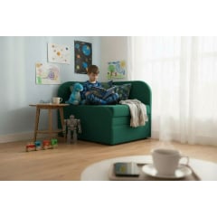 Крісло-ліжко дитяче Tobi Sho Діксі м'яке розкладне лівостороннє велюр Fiore Emerald, 950х750х700 мм Київ
