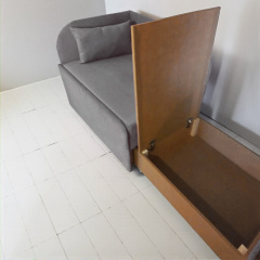 Крісло-ліжко дитяче Tobi Sho Діксі м'яке розкладне лівостороннє велюр Fiore Steel, 950х750х700 мм Київ