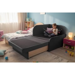 Крісло-ліжко дитяче Tobi Sho Діксі м'яке розкладне правостороннє велюр Fiore Grafit, 950х750х700 мм Київ