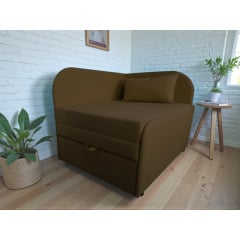 Крісло-ліжко дитяче Tobi Sho Діксі м'яке розкладне правостороннє велюр Fiore Chocolate, 950х750х700 мм Київ