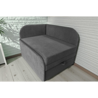 Крісло-ліжко дитяче Tobi Sho Діксі м'яке розкладне лівостороннє велюр Fiore Steel, 950х750х700 мм