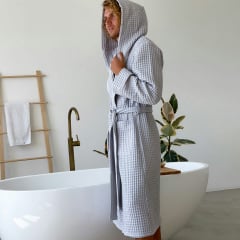 Халат мужской COSAS Relaxed Waffle Robe S Серый (RelaxedWaffleRobe_S) Белгород-Днестровский