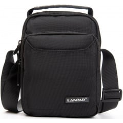 Сумка мужская через плечо LANPAD 15x20x9 см Черный (LAN3730 black) Шостка