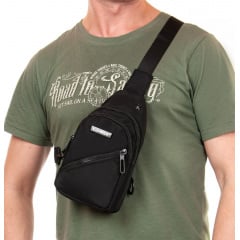 Сумка-слінг чоловіча LANPAD 82085 24x13x7 см Чорний (2513989484) Петрове