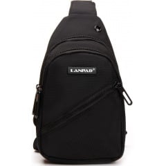 Сумка-слінг чоловіча LANPAD 82085 24x13x7 см Чорний (2513989484) Петрове