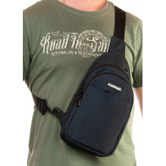 Чоловіча сумка слінг LANPAD 17x30x9 см Синій (2513870065) Броди